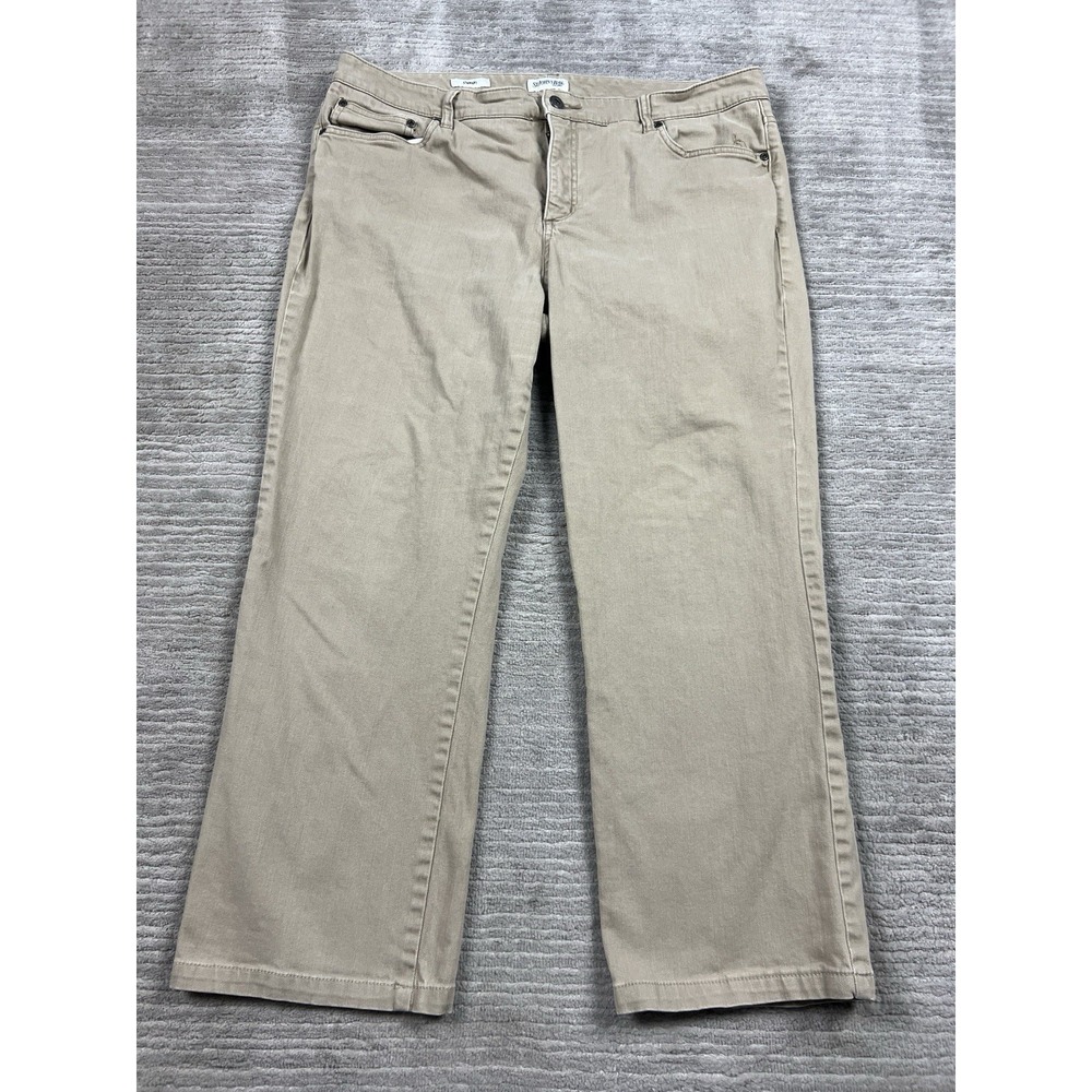 St Johns Bay Jeans Womens 18 Beige Denim Straight‎ Leg Cotton Blend Casual